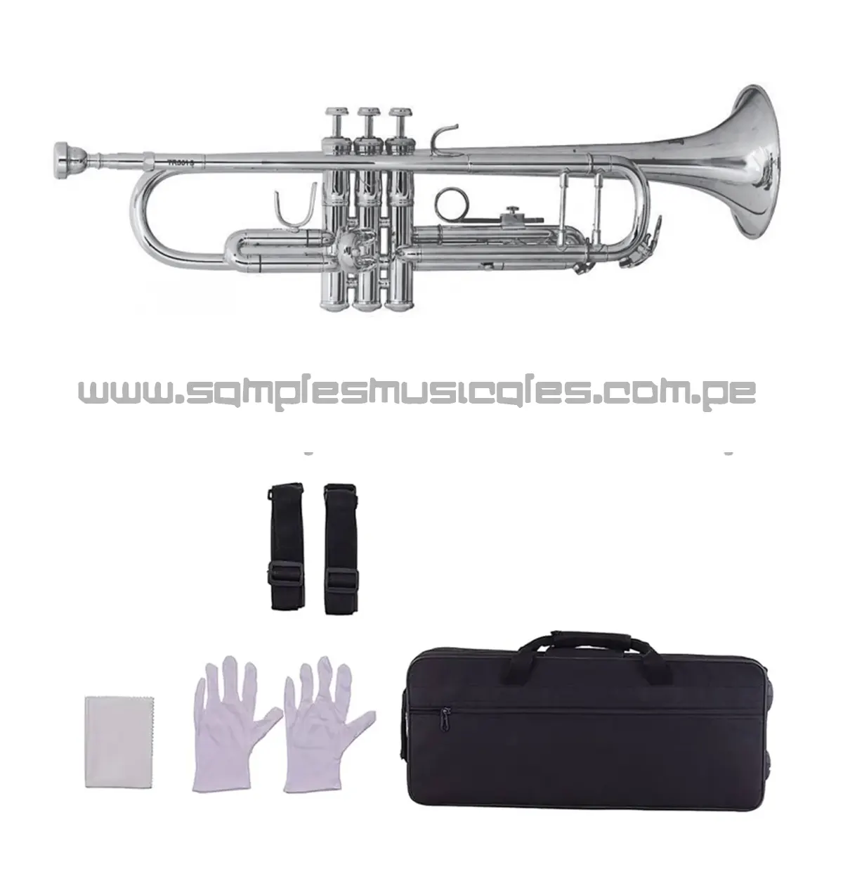 trompeta plateada con case lona fever FVTR200S