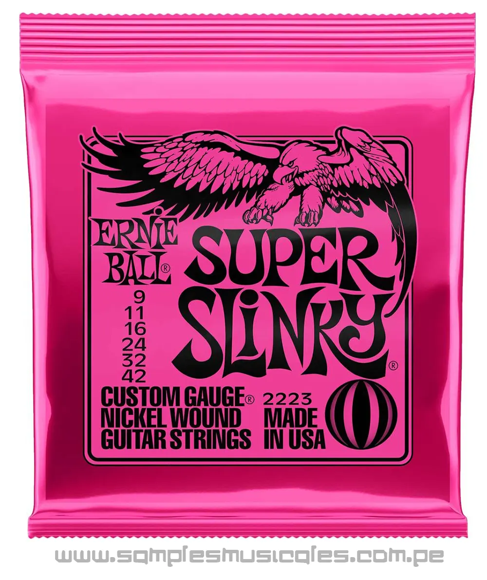 set de CUERDAS ELÉCTRICA SUPER SLINKY ERNIE BALL 2223