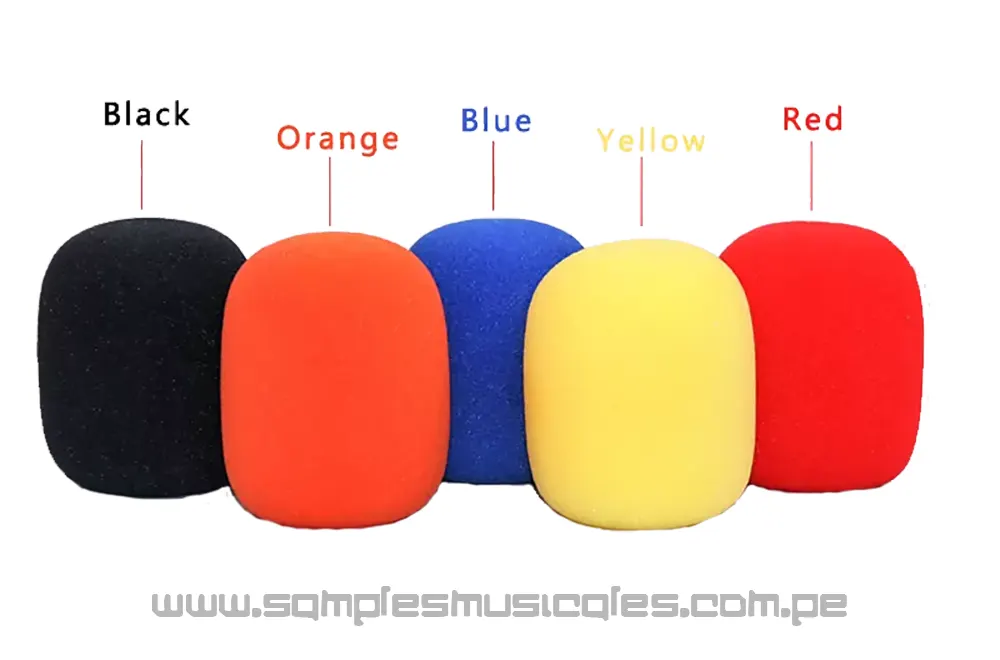 Esponjas para micrófono de mano SET DE 5 COLORES tienen el tamaño adecuado  para la mayoría de los micrófonos samples MRSS1B