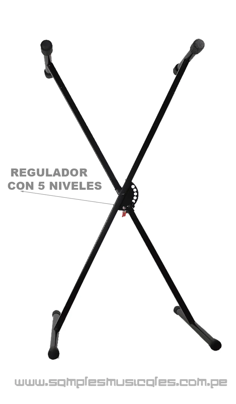 Pedestal ATRIL (stand) SOPORTE para teclado ORGANO REGULADOR con 5 niveles UNA “X” SAMPLES 3941A