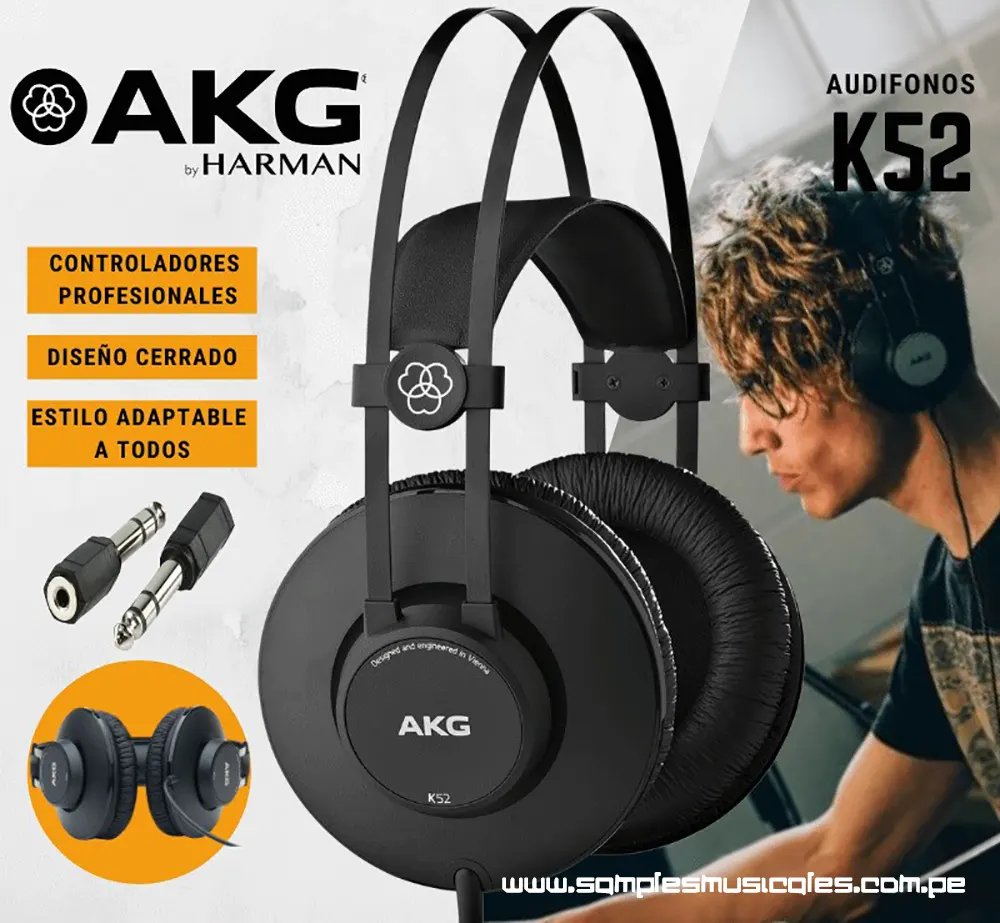 AKG K52 - Audífonos cerrados para monitoreo