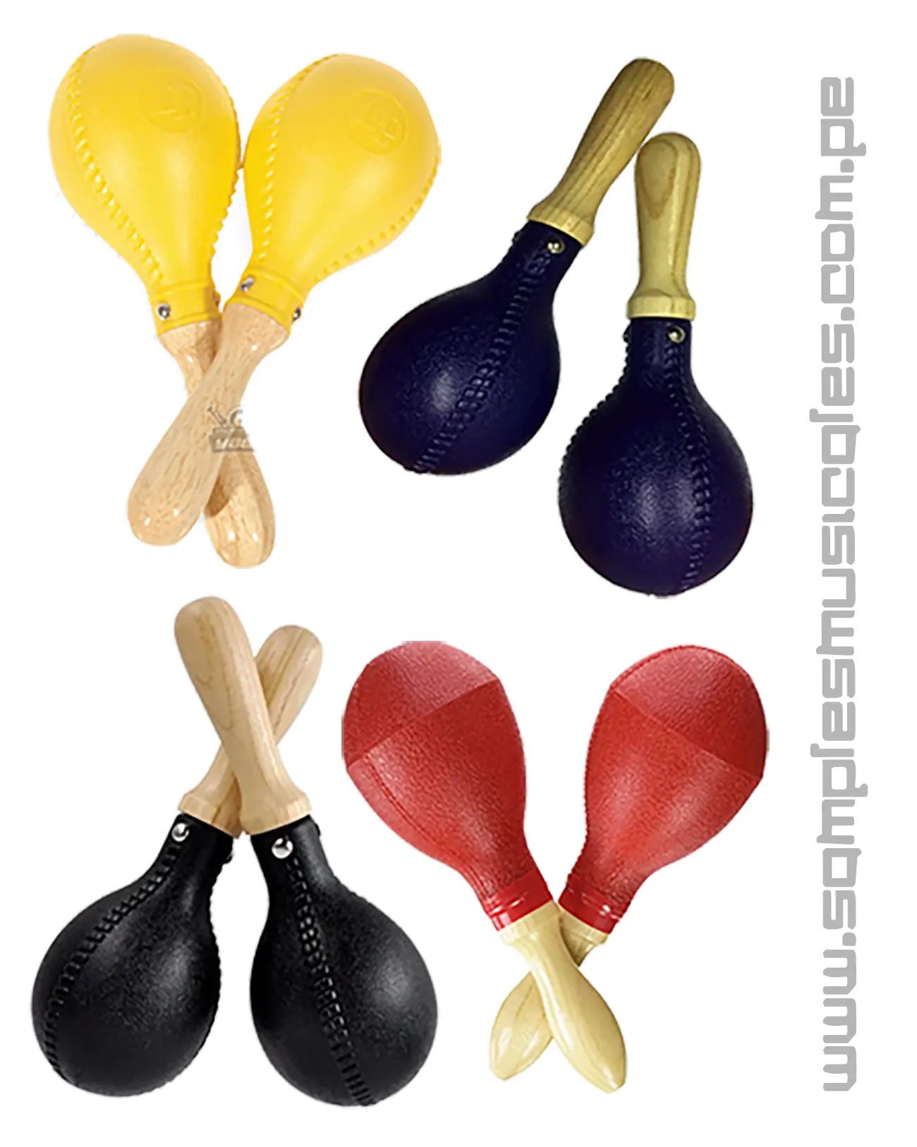 Maracas de percusión sonajeros con Carcasas de plástico y Mangos de Madera para presentaciones JB276RD