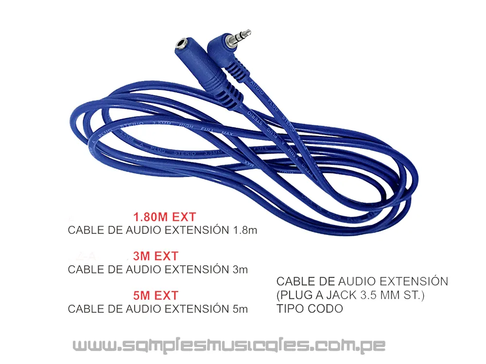 CABLE EXTENSION JACK 3.5MM A PLUG 3.5MM SAMPLES